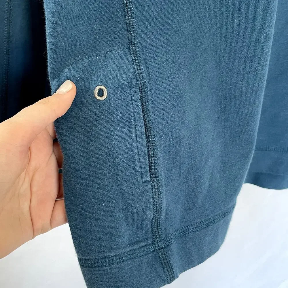 Eddie Bauer travex‎ blue men's large quarter zip sweater freedry cotton shirt